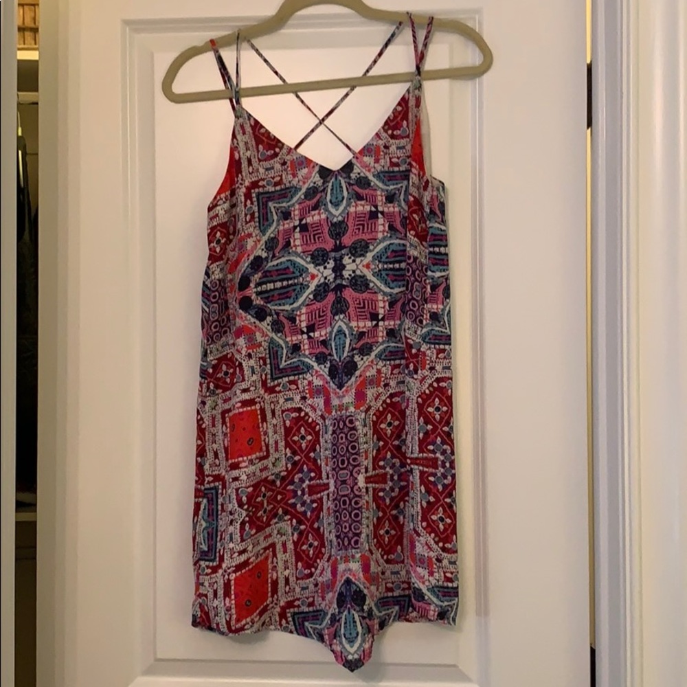 AQUA patterned sleeveless shift minidress